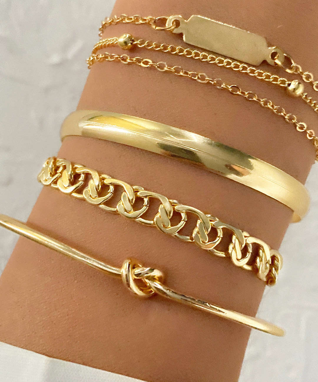 4 PIECE CHAIN BRACELETS SET