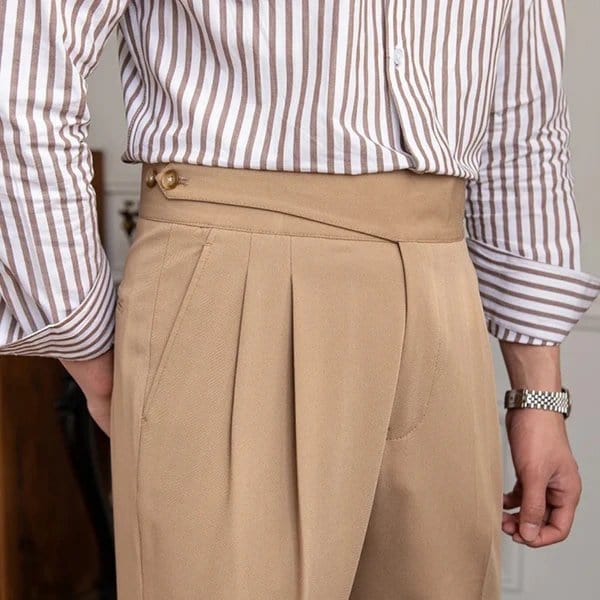 Davinci - Pleated Trousers with Double Button