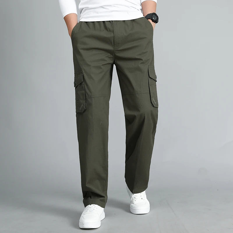 Titan™️ - Summer Khaki Wide-Leg Cargo Pants with Side Pockets for Men