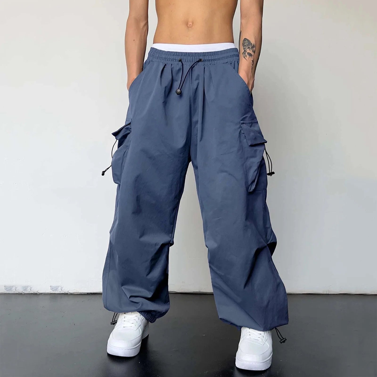 Kade™️ - Oversized Parachute Cargo Pants with Wide Legs