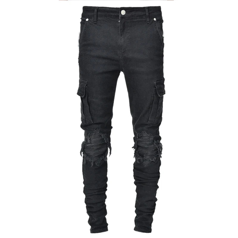 Cole™️ - Mid-Waist Multi-Pocket Denim Cargo Jeans