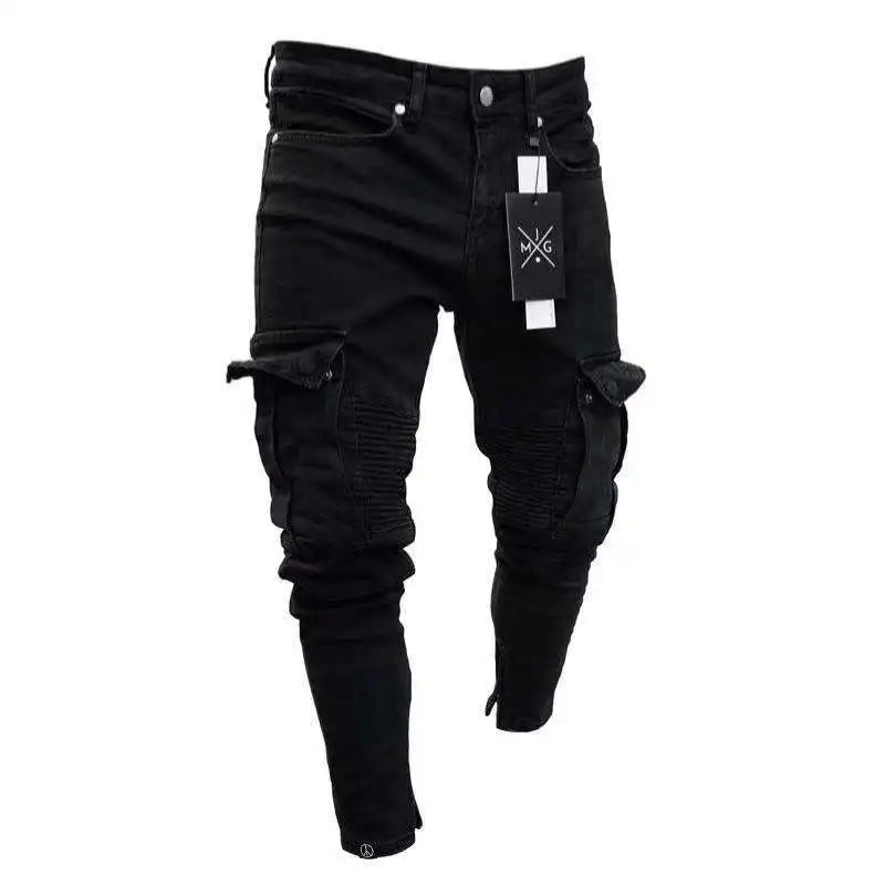 Cole™️ - Mid-Waist Multi-Pocket Denim Cargo Jeans