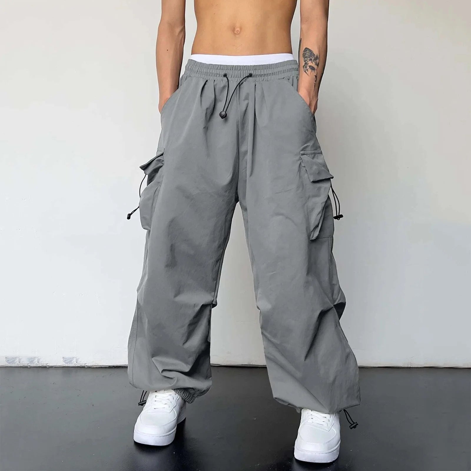 Kade™️ - Oversized Parachute Cargo Pants with Wide Legs