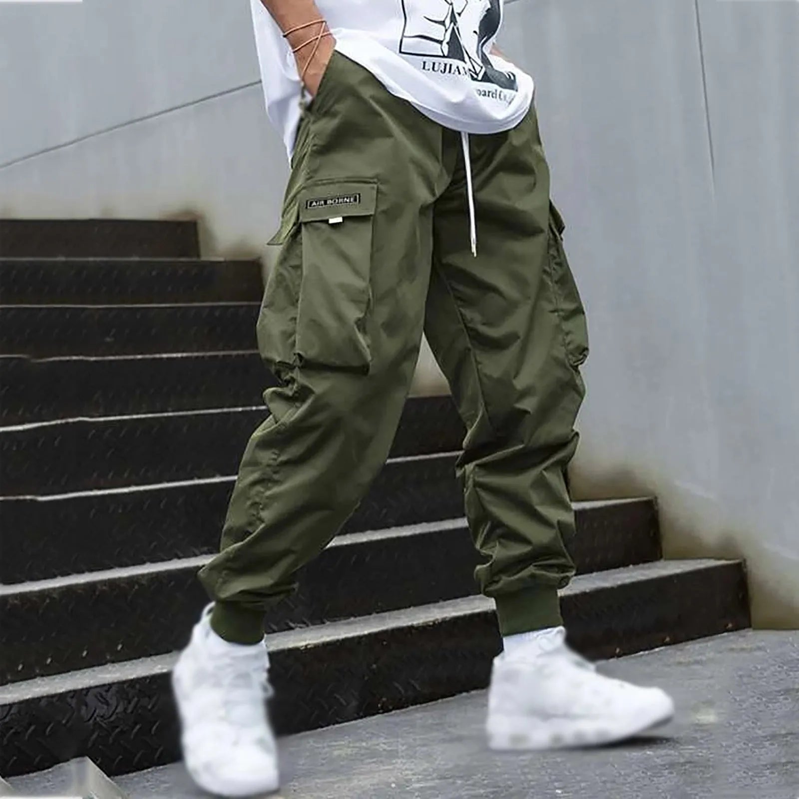 Flux™️ - Hiphop Streetwear Cargo Joggers with Ankle-Length Design