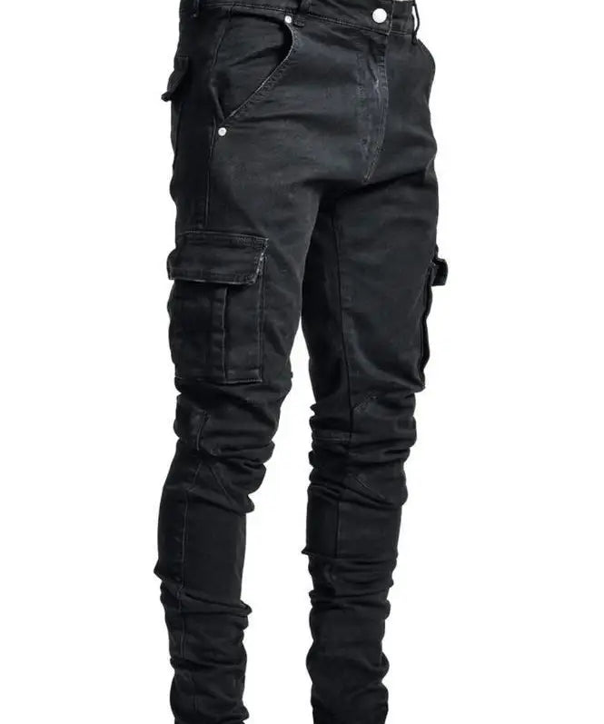 Cole™️ - Mid-Waist Multi-Pocket Denim Cargo Jeans