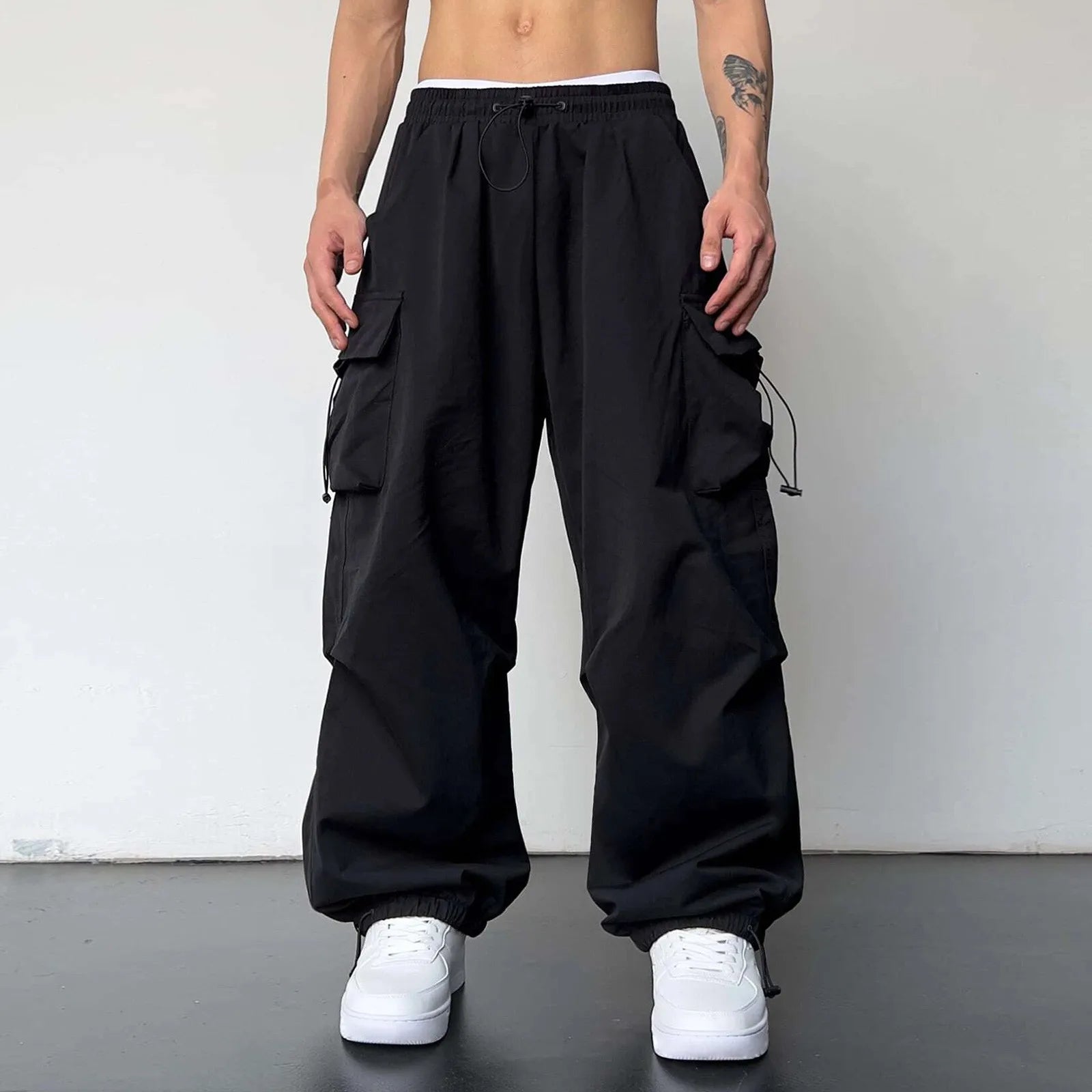 Kade™️ - Oversized Parachute Cargo Pants with Wide Legs