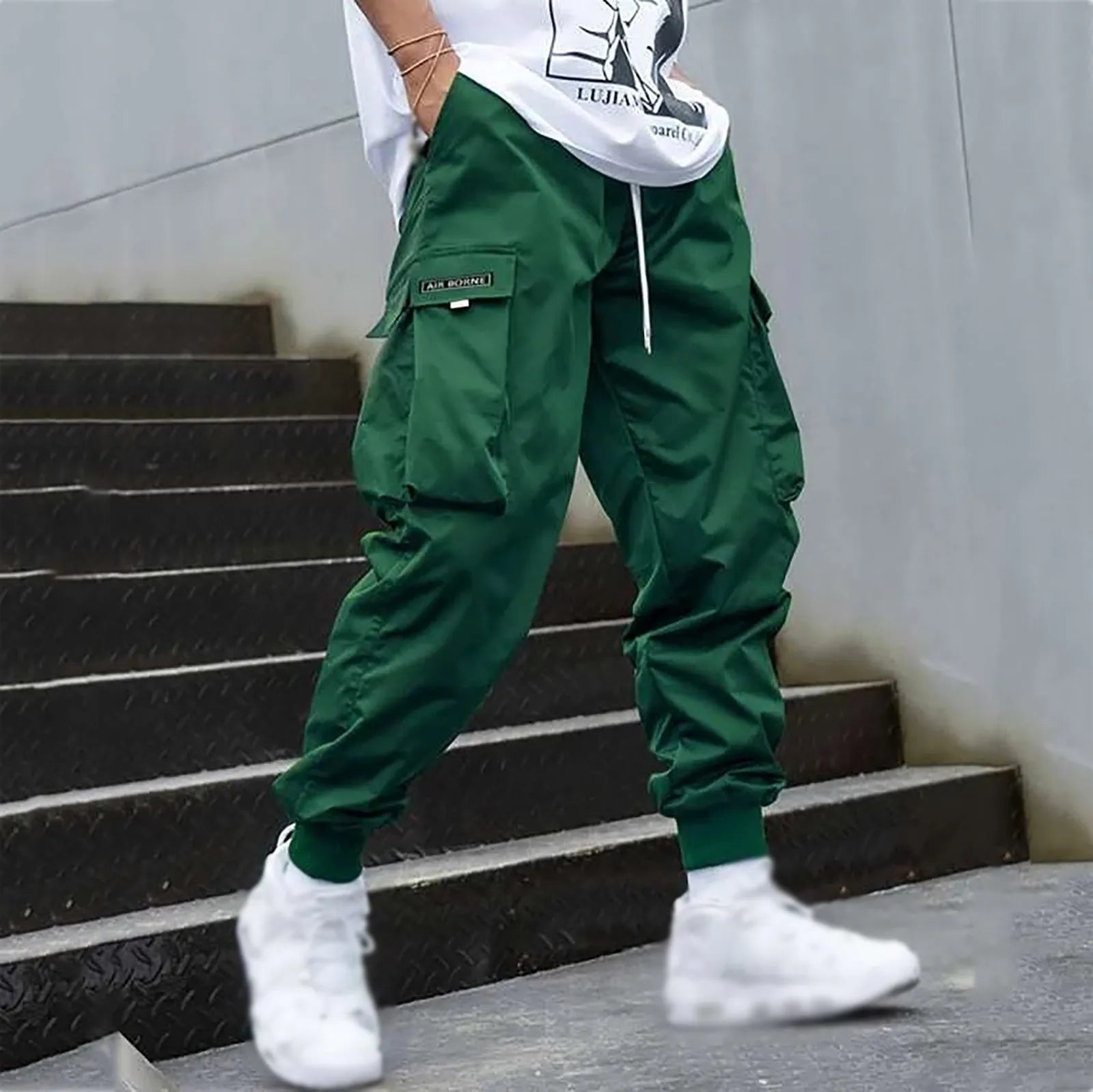 Flux™️ - Hiphop Streetwear Cargo Joggers with Ankle-Length Design